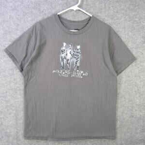 Beware Shirt Mens Large Gray Friend Shaped Void Inside Graphic Tee Art Print